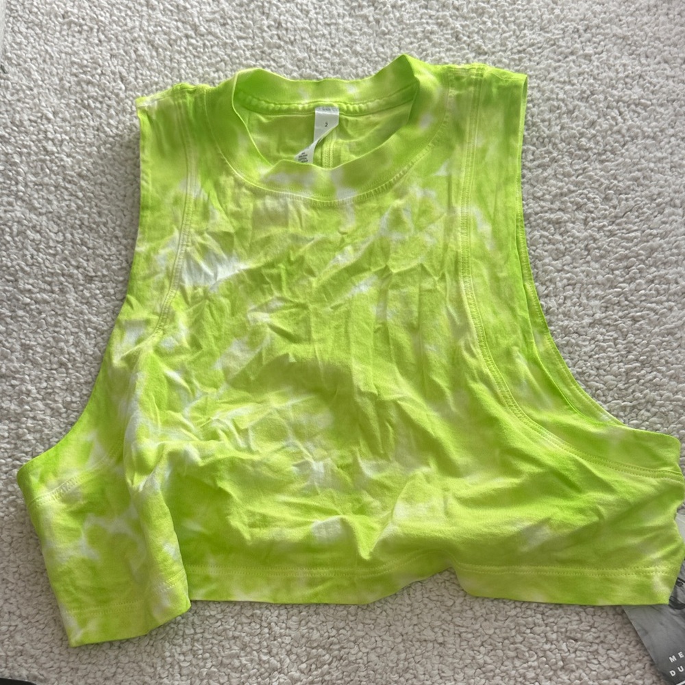 Neon Green Tie-Dye Women's Crop Top